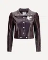 Courrèges Vinyl Blazer With Collared Neck And Long Sleeves In Red