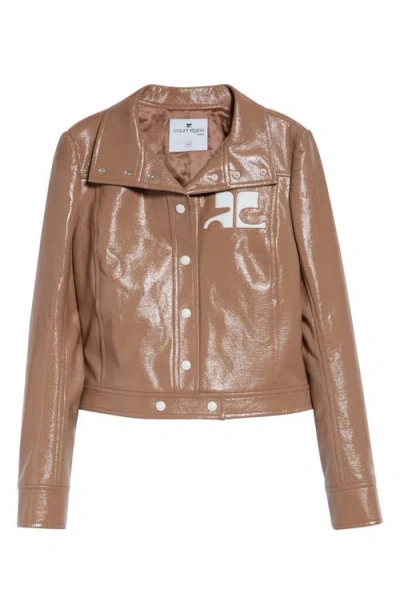 Courrèges Re-edition Vinyl Jacket In Brown