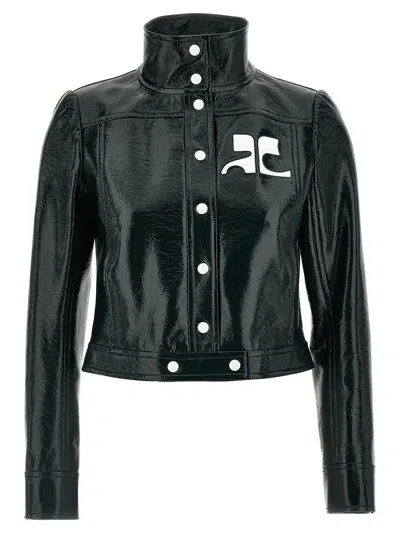 Courrèges Blazer - Verde In Black