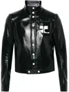 Courrèges Black Reedition Vinyl Jacket In Green