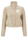 Courrèges Courreges Re Edition Jacket In Coated Cotton In Gold