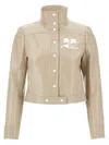Courrèges Courreges Re Edition Jacket In Coated Cotton In Neutral