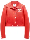 Courrèges Patent Logo-patch Jacket In Orange