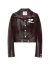 Courrèges Vinyl Blazer With Collared Neck And Long Sleeves In Red