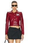 Courrèges Reedition Coated Cotton-blend Jacket In Red
