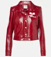 Courrèges Reedition Coated Cotton-blend Jacket In Red