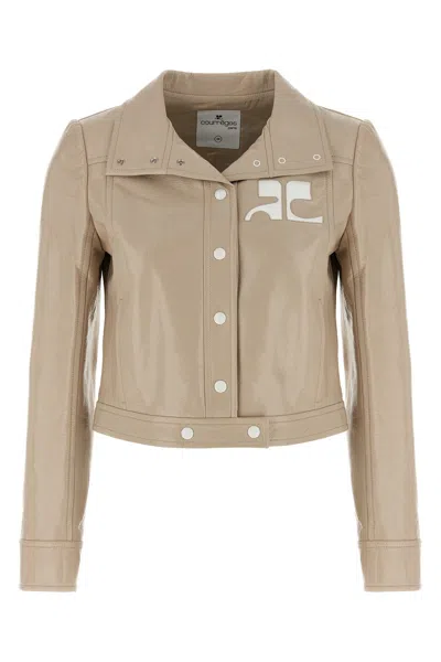 Courrèges 'reedition Vinyl' Jacket In Neutral