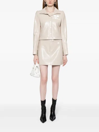 Courrèges Reedition Vinyl Jacket In White