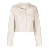 Courrèges Cropped Silk And Nylon Jacket In Neutral