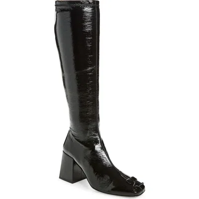 Courrèges Re-edition Vinyl Knee High Boot In Black