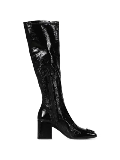 Courrèges Reedition Vinyl Knee-high Boots In Black