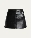 Courrèges Reedition Vinyl Mini Skirt In Black