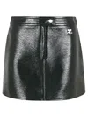 Courrèges Reedition Vinyl Mini Skirt In Black