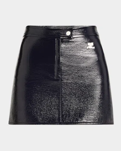 Courrèges Reedition Vinyl Mini Skirt In Multi
