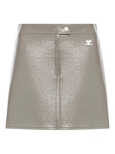Courrèges Reedition Vinyl Mini Skirt Clothing In Black