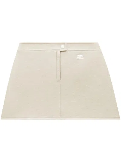 Courrèges Reedition Vinyl Mini Skirt In Neutral