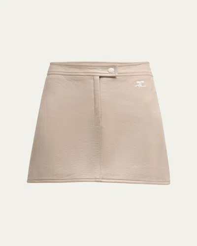 Courrèges Reedition Vinyl Mini Skirt In Brown
