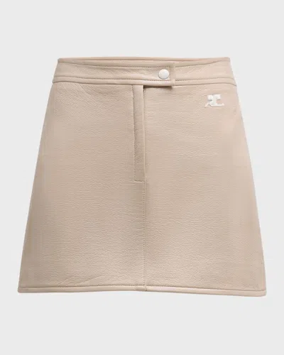Courrèges Reedition Vinyl Mini Skirt In Brown