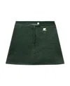 Courrèges Glossy Vinyl Mini Skirt With Fitted Zip Closure And Snap Button In Gray
