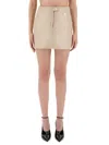 Courrèges Reedition Vinyl Mini Skirt In Neutral