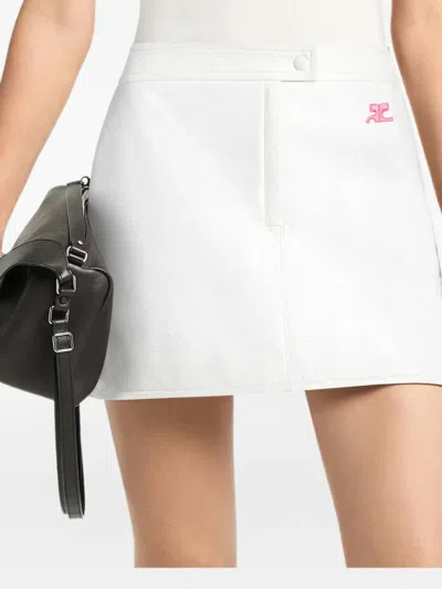 Courrèges Reedition Vinyl Mini Skirt In Black