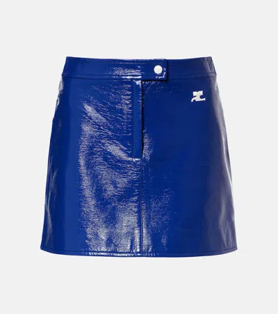 Courrèges Reedition Vinyl Miniskirt In Blue