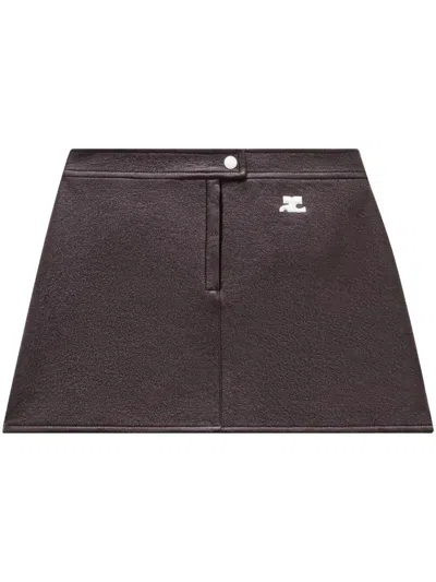Courrèges Reedition Vinyl Miniskirt Clothing In Burgundy