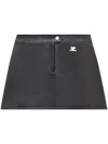 Courrèges Re-edition Vinyl Effect Mini Skirt In Black