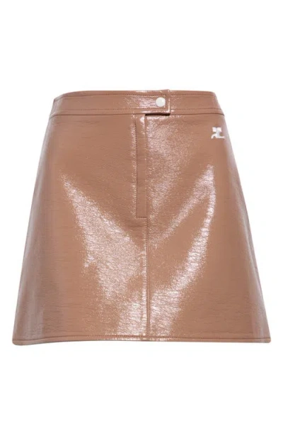 Courrèges Re-edition Vinyl Miniskirt In Nude