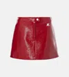 Courrèges Vinyl Mini Skirt In Red