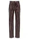 Courrèges Shiny Finish Trousers Reedition Pockets In Brown