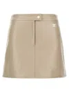 Courrèges Reedition Vinyl Mini Skirt In Beige