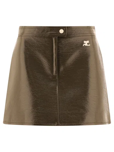 Courrèges Mini Skirt In Green