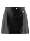 Courrèges Re-edition Vinyl Effect Mini Skirt
