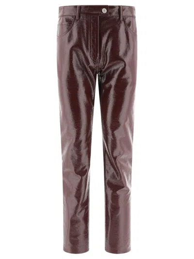Courrèges Shiny Finish Trousers Reedition Pockets In Red
