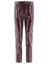 Courrèges Shiny Finish Trousers Reedition Pockets In Bordeaux
