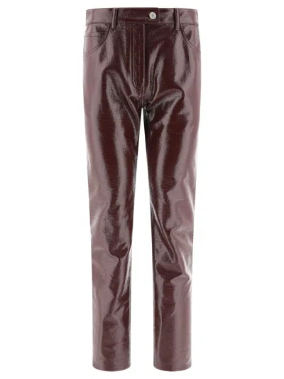 Courrèges Reedition Vinyl Trousers Bordeaux In Red