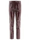Courrèges Shiny Finish Trousers Reedition Pockets In Red