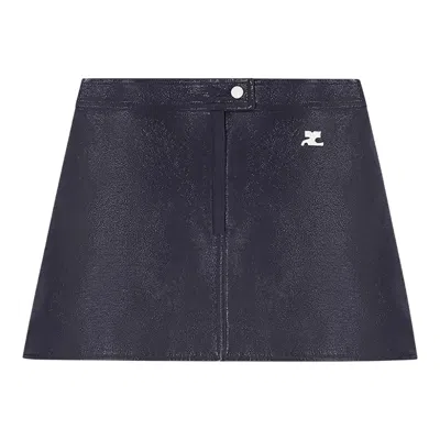 Courrèges Reedition Vinyle Skirt In Blue