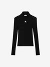 Courrèges Ribbed Long-sleeved Jumper With Minimalist Logo Detail In White Ac Logo On The Front
