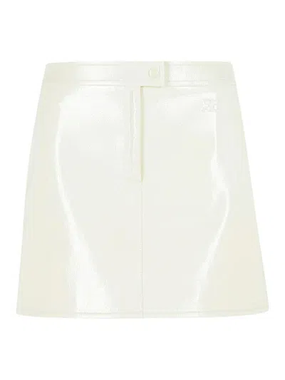 COURRÈGES REEDITION WHITE POLYESTER BLEND MINISKIRT