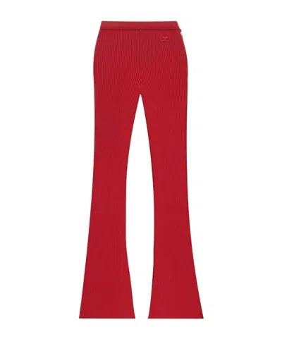 Courrèges Reediton Ribbed Flared Trousers In Red