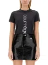 Courrèges Buckle Contrast T-shirt In Black