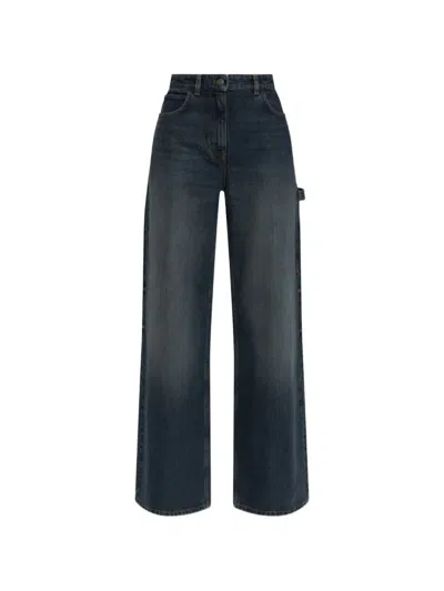 Courrèges High Waist Wide Leg Denim Trousers In Multi