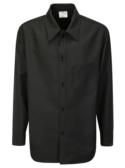 Courrèges Retro Twill Oversized Shirt In Black