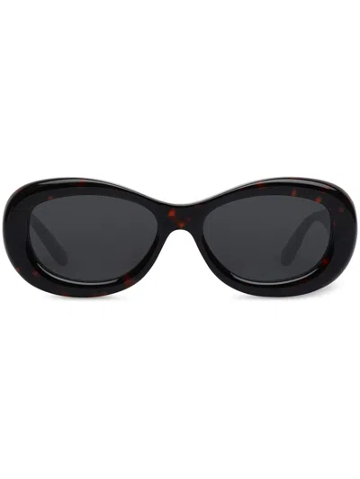 Courrèges Reve Oval Sunglasses In Black