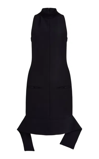 Courrèges Reverse Scuba Polywool Dress In Navy