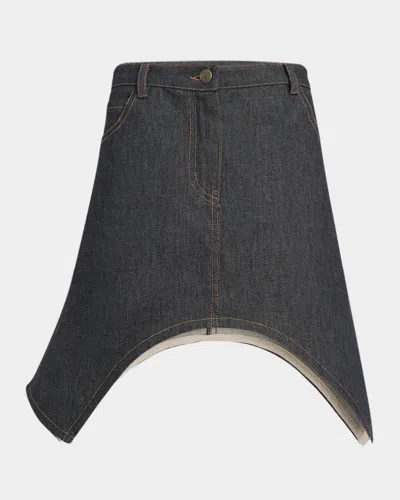 COURRÈGES REVERSED ARCH DENIM MINI SKIRT