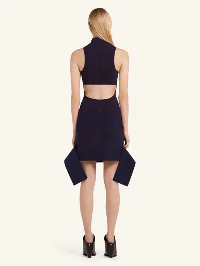 Courrèges Reversed Belt Crepe Mini Skirt In Black