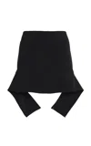 Courrèges Reversed Belt Satin Mini Skirt In Black